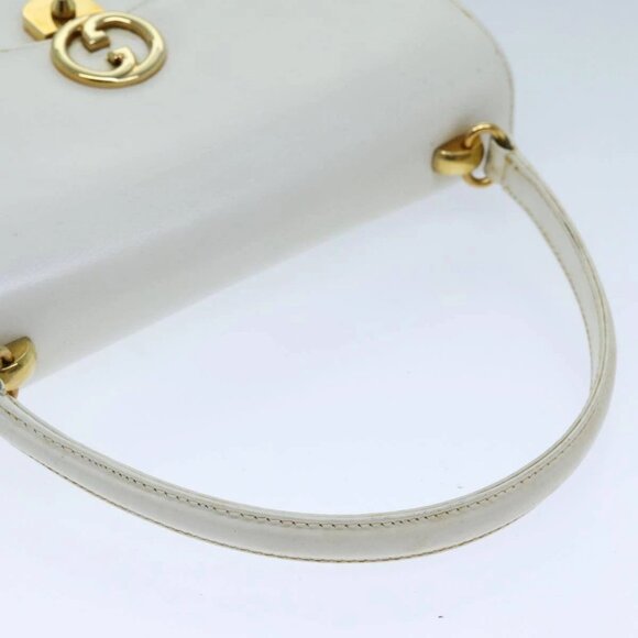 GUCCI Hand Bag Leather White Auth - Picture 9 of 16
